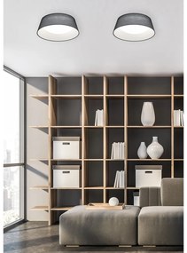 Черно LED осветително тяло за таван с текстилен абажур Ponts – Trio