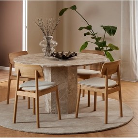 Светлокафява мраморна кръгла трапезна маса ø 130 cm Naxos – Actona