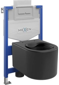 Mexen комплект за вграждане WC конструкция Fenix XS-U с тоалетна чиния София, черен мат - 6853354XX85