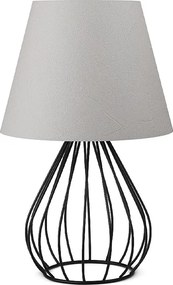 Akerlind текстилна/Pvc/метална настолна лампа в светло сив/черен цвят 22x17x36см.
