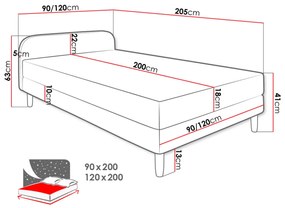 Тапицирано легло Hot II-Black-90 x 200