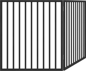 Сгъваема преграда за кучета 2 панела черна 160 см топола