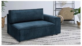 Тъмносин модул за диван от велур, десен ъгъл Nihad modular – Bobochic Paris