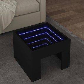 Sonata H Маса за кафе с Infinity LED, черна, 40x40x30 см