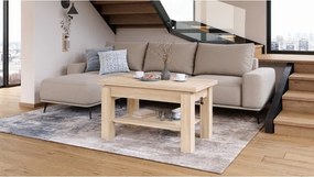 БРАВО Дъб Сонома - РАЗТЕГАТЕЛНА ХОЛНА МАСА С ПОВДИГАЩ МЕХАНИЗЪМ И С РАФТ