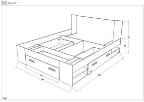Спалня + чекмеджета за матрак 160/200 Немо