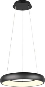 Матово черно LED затъмняващо се висящо осветително тяло с метален абажур ø 46 cm Cardona – Trio