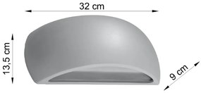 Сива керамична стенна лампа Palermo - Sollux