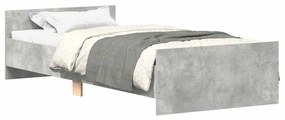835942 vidaXL Рамка за легло, бетонно сиво, 90x190 см, инженерно дърво