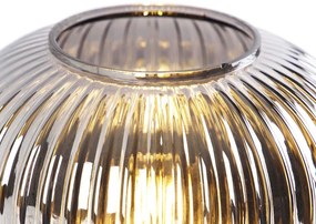 Интелигентна настолна лампа черна с опушено стъкло с WiFi A60 - Karel