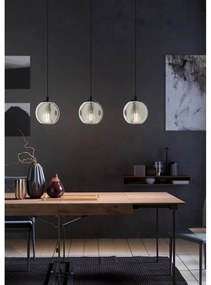 Черно висящо осветително тяло със стъклен абажур ARISCANI – EGLO