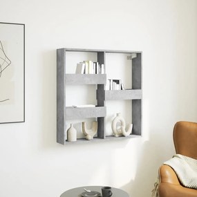 854547 vidaXL Стенен шкаф, бетонно сив, 80x15x80 см, инженерно дърво