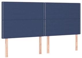 3116204 vidaXL Горни табли за легло, 4 бр, сини, 80x5x78/88 см, плат