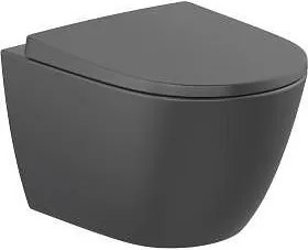 Стенна тоалетна чиния Ona Compact Rimless, matt black, 480 mm