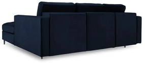 Ъглов разтегателен диван от синьо кадифе , десен ъгъл Santo - Milo Casa