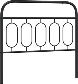 377147 vidaXL Метална резервна табла за легло, черна, 107 см