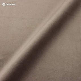 Двойно легло кафяво-сиво тапицирано с място за съхранение и включена подматрачна рамка 160x200 cm Hauke – Makamii