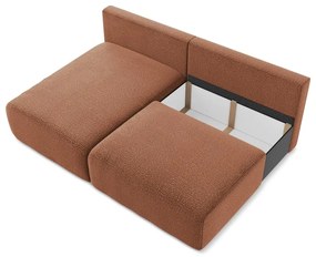 Разтегателен ъглов диван с място за съхранение в тухлен цвят (ляв ъгъл) Kalena – Makamii