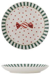 Бяла десертна глинена чиния с коледен мотив ø 16 cm Yule – Bloomingville