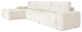 Кремав разтегателен модулен ъглов диван с място за съхранение (ляв ъгъл) Lulu – Miuform