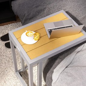 Странична масичка с WPC плоскост - 65,5 x 50 x 40 cm Сив