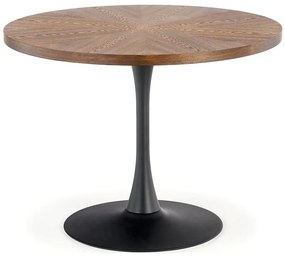 Маса за хранене CARMELO 75x100 cm черна/кафява