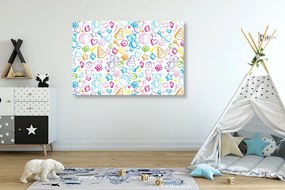 Картина на платно – Играчки в пастелни цветове