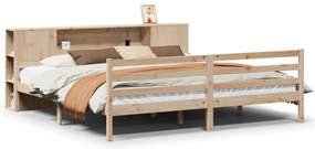 3322211 vidaXL Легло с етажерка за книги, без матрак, 200x200 см, бор масив