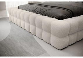 Бяло двойно легло 180x200 cm тапицирано с място за съхранение с включена подматрачна рамка Dizzle – ELTAP