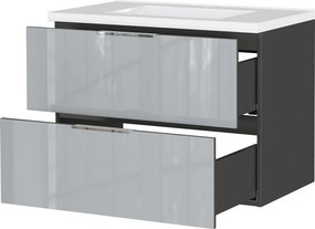Сив гланцов стенен шкаф за мивка 81x61 cm Celano – Germania