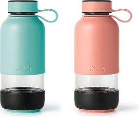 Тюркоазена бутилка за пътуване стъклена бутилка 500 ml To Go – Lékué