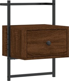 833451 vidaXL Нощно шкафче стенно кафяв дъб 35x30x51 см инженерно дърво