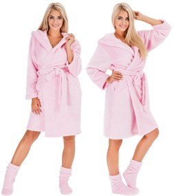 Дамски халат Nancy + skarpety Pink L/XL