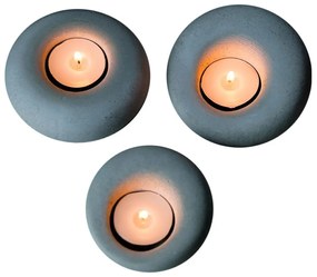 Бетонни свещници в комплект от 3 бр. Donut - Mioli Decor
