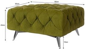Зелена кадифена табуретка Chelsea – Ropez