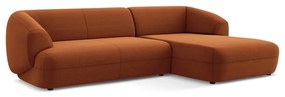 Оранжев кадифен ъглов диван (десен ъгъл) Moana – Makamii