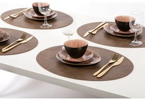 Тъмнокафява подложка от изкуствена кожа , 33 x 45 cm Troja - ZicZac