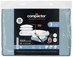 Вакуумни пластмасови кутии за съхранение под леглото в комплект 3 бр. 65x45x15,5 cm Blue Edition – Compactor