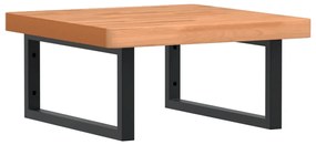 3302429 vidaXL Стенен рафт за мивка, стомана и масивно дърво бук