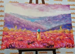 Картина на платно – Момиче в жълта рокля