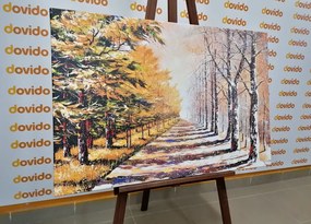 Картина на платно – Есенна алея от дървета