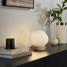 Japandi настолна лампа бежова с опалово стъкло - Sally