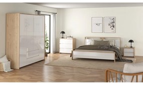 Нощно шкафче в бял и естествен цвят Next – Tvilum