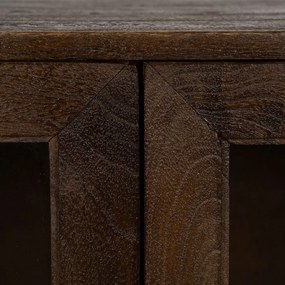 Кафява витрина от масивно манго 80x100x40 cm Ravi – Ixia