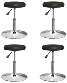3085579 vidaXL Tрапезни столове, 4 бр, черни, изкуствена кожа