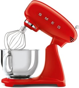 Планетарен миксер SMEG SMF03RDEU, 800 W, 4.8 л, 10 скорости, Функция за плавен старт, Крачета против хлъзгане, Червен