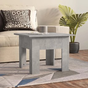 810239 vidaXL Кафе маса, бетонно сива, 55x55x42 см, инженерно дърво