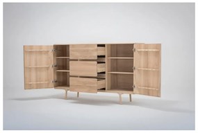 Масивен дъбов скрин с 3 чекмеджета , ширина 180 см Fawn - Gazzda