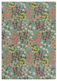 Ръчно изработен вълнен килим в цвят мента 160x230 cm Emilia Floral – Flair Rugs