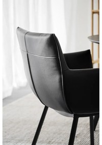 Черни тапицирани трапезни столове в комплект 2 бр. Hinckley – Rowico